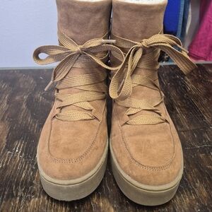 Brown Suede High-Top Sneakers